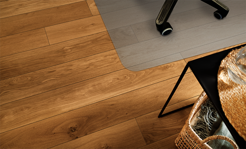 Osmo tip - give solid wood flooring constructional protection, for example mats under swivel chairs