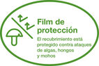 Film de protección - El recubrimiento está protegido contra ataques de algas, hongos y mohos
