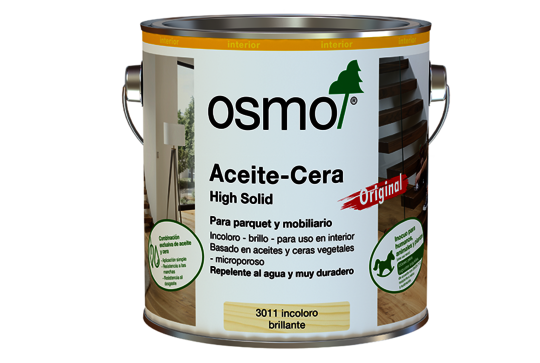 Osmo Aceite-cera Original para suelos de madera. Resistente al desgaste, al agua y a las manchas.