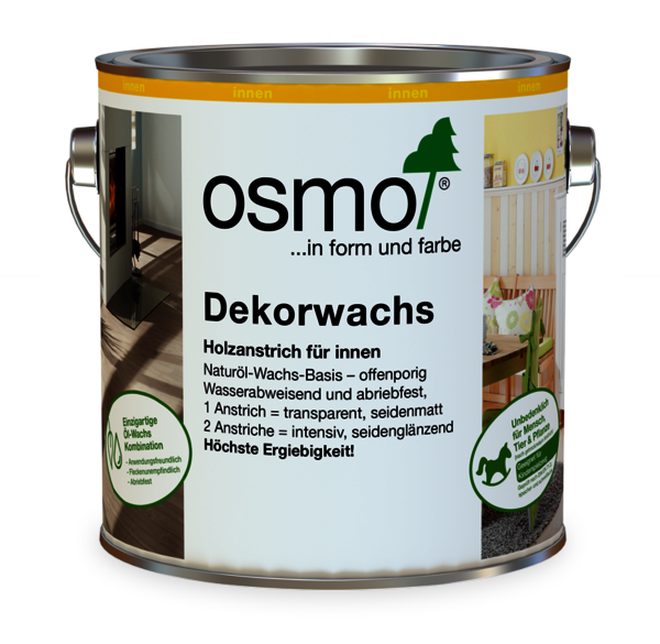 Osmo Wood Wax Finish in various colours for your furniture - easy-to-use and safe for children and pets.