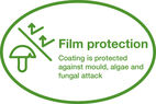 Film protection – Coating is protected against mould, algae and fungal attack
