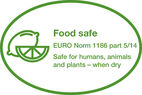 Food safe (EURO-Norm 1186 part 5/14) - Safe for humans, animals and plants when dry
