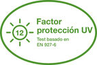 Factor protección UV 12 - Test basado en EN 927-6
