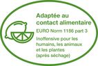 Adaptée au contact alimentaire - EURO Norm 1186 part 5/14 - Inoffensive pour les humains, les animaux et les plantes (après séchage)