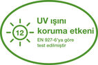 UV ışını koruma etkeni 12 - EN 927-6'ya göre test edilmiştir 