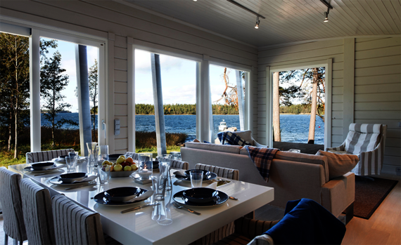 Dining area of a weekend get-away house in Finland