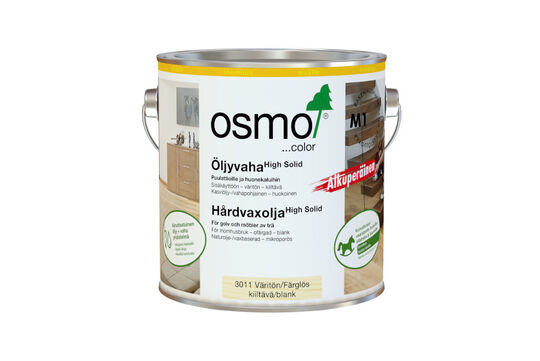 Osmo Hårdvaxolja Originalet för massivt trägolv. Slitstark, vattenavvisande och motståndskraftig mot fläckar.