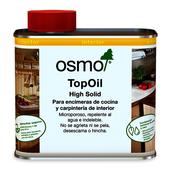 TopOil de Osmo para superficies de madera con un recubrimiento natural e inocuo para los alimentos