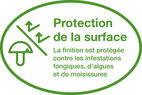 Protection de la surface - La finition est protégée contre les infestations fongiques, d'algues et de moisissures