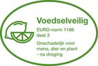 Voedselveilig - EURO-norm 1186 deel 5/14 - Onschadelijk voor mens, dier en plant - na droging