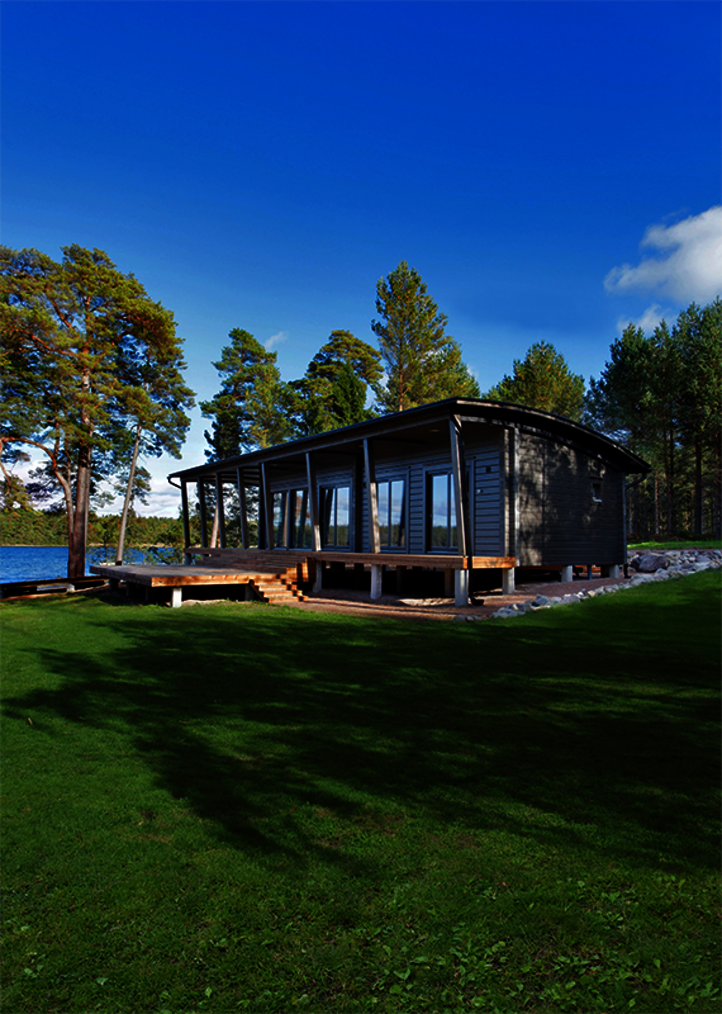 Aspect extérieur de la maison de campagne en Finlande - finition avec les couleurs et les finitions Osmo.