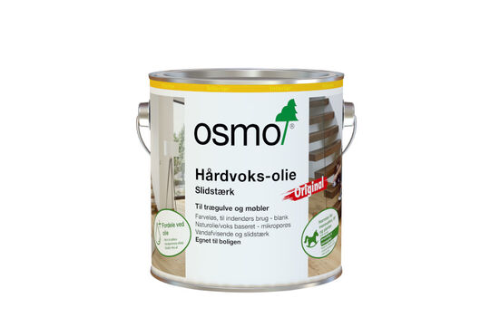 Osmo Hårdvoks-olie Original til massive trægulve. Trædefast, vandafvisende og modstandsdygtig over for pletter.