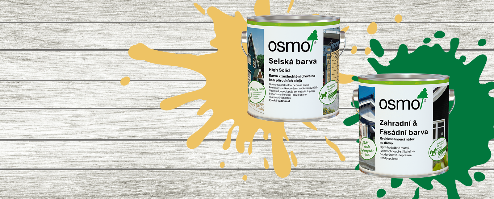 Srovnání: Osmo Zahradní & Fasádní barva a Osmo Selská barva